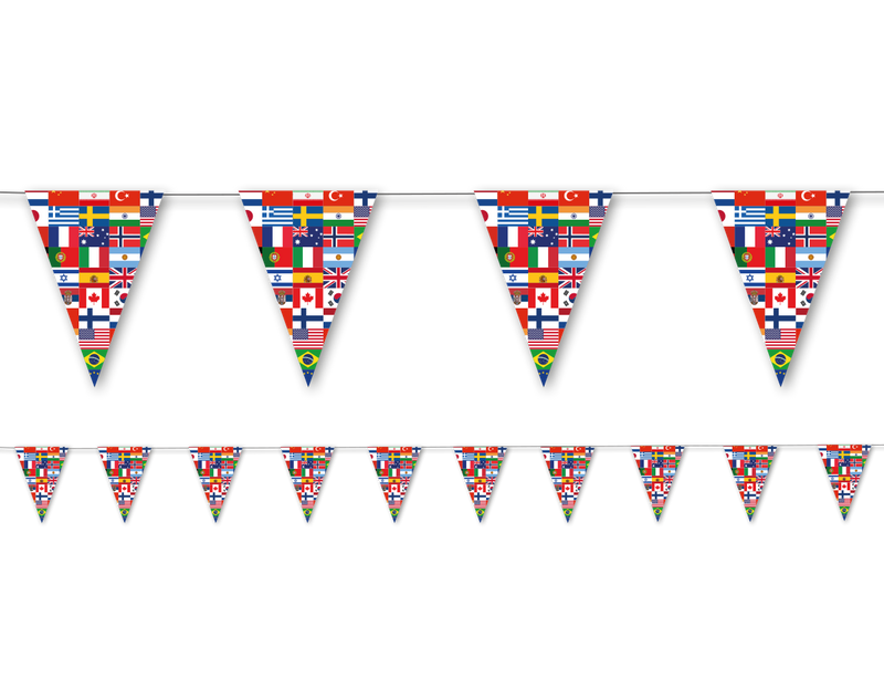 Wimpel Girlande aus Papier Länder International Flagge 3,5m